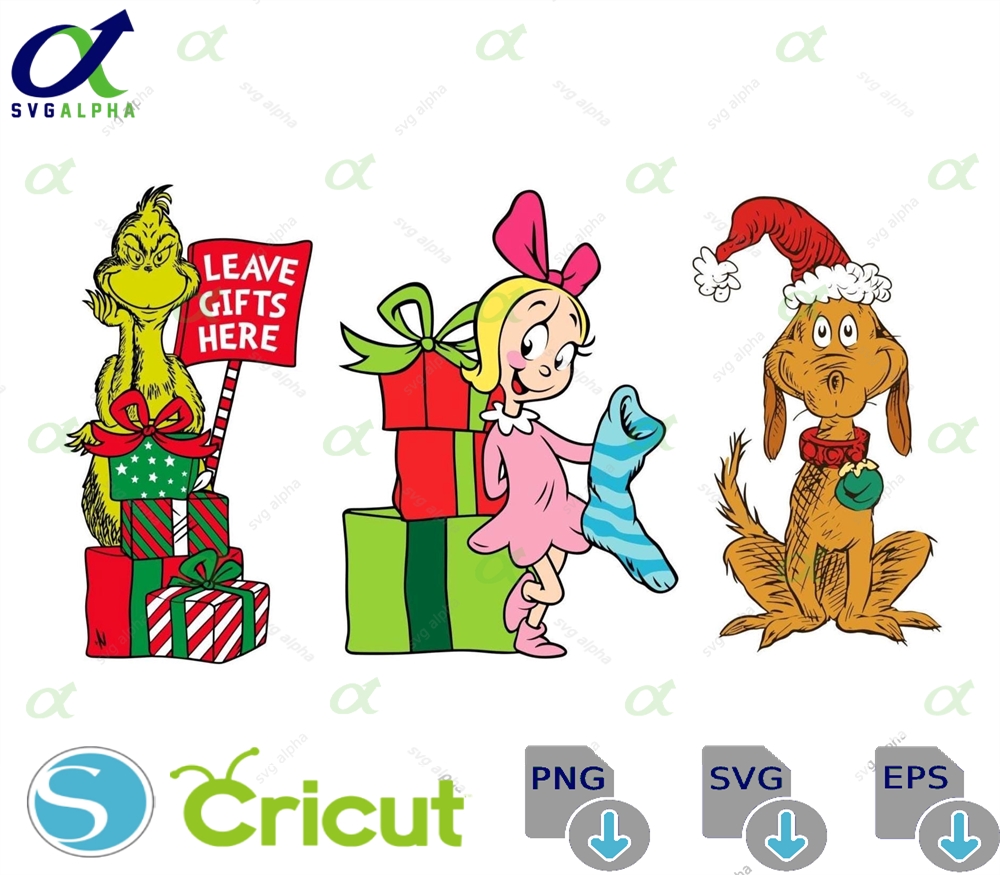 Christmas Tree Grinch Lou And Max Kit- Funny Grinch Sign For Christmas Decorations-xmas Tree Ornaments -digital Download